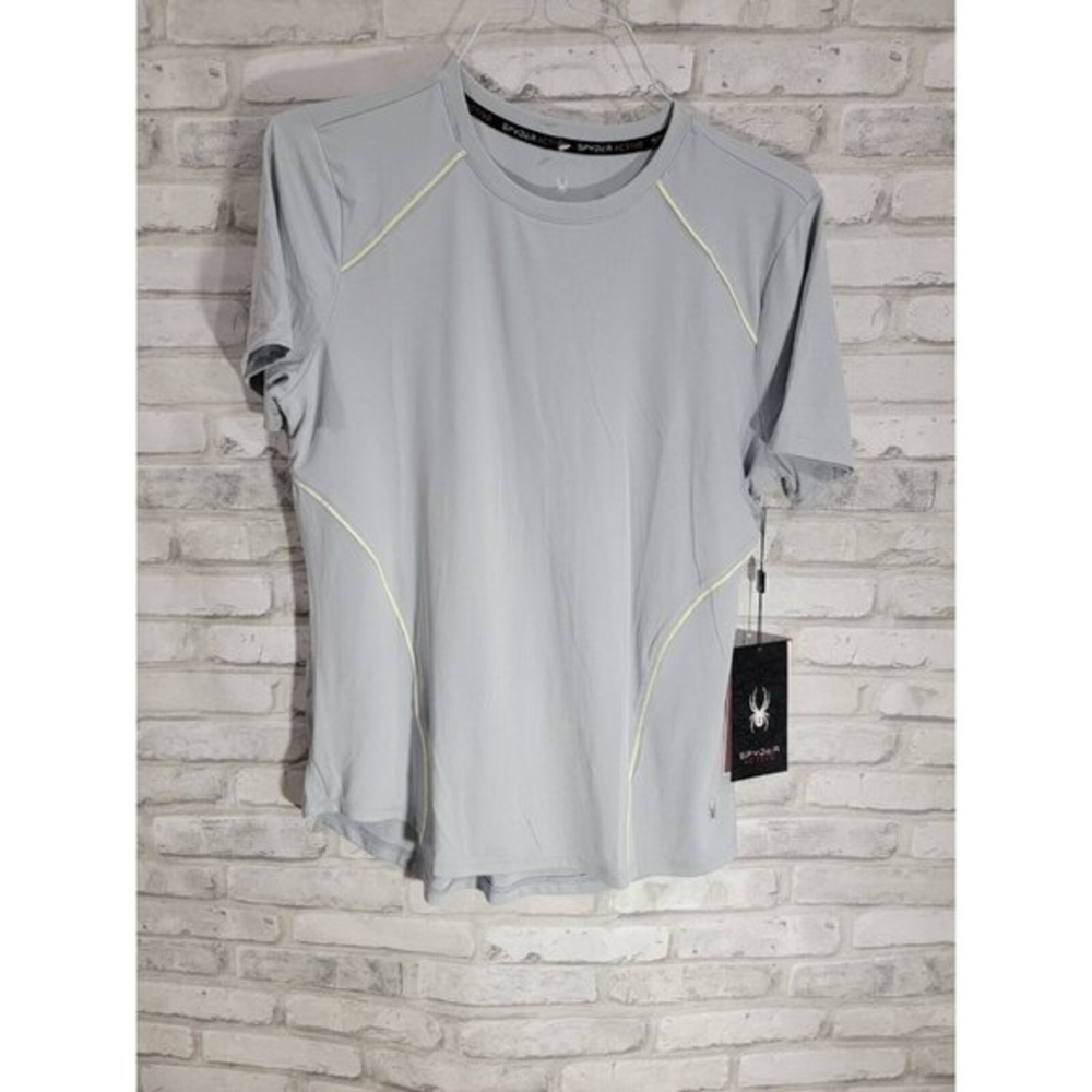 Spyder Active Shirt Women‎ Large L Gray Polyester Outdoors Running Climb NEW